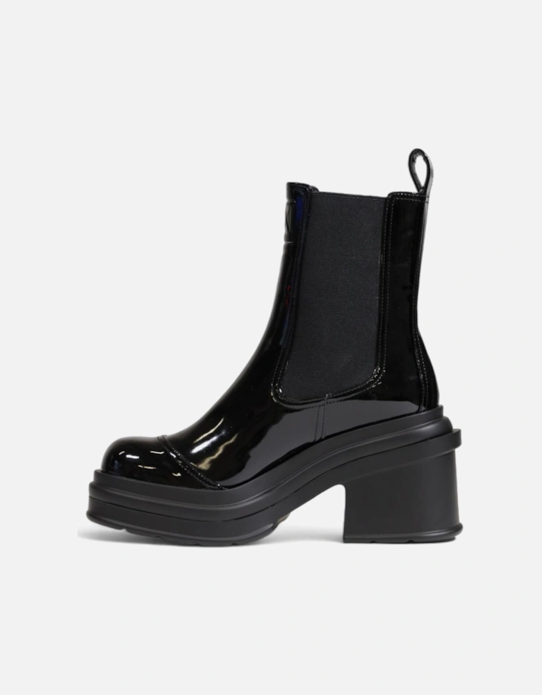 Rubber Sole Black Ankle Boots Women