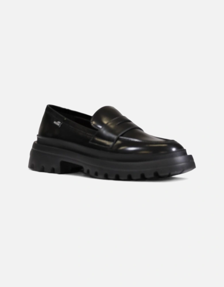 Platform Penny Loafers Chunky Sole Loafers Women - Black Running Shoes