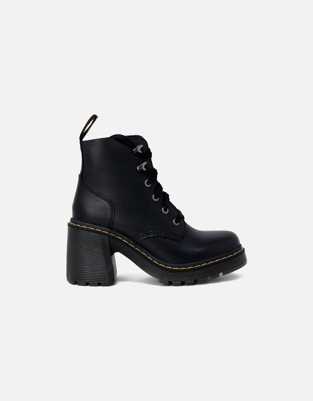 Black lace-up ankle boots with synthetic sole and leather lining Women, 4 of 3