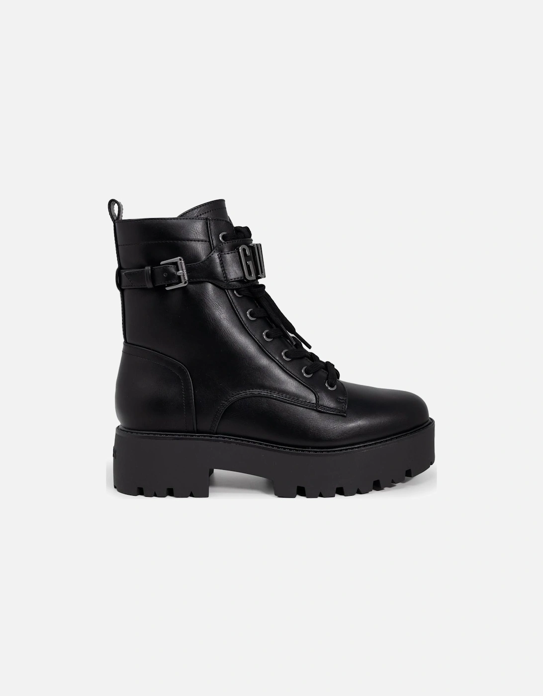 Lace-Up Polyurethane Boots in Black Women, 4 of 3