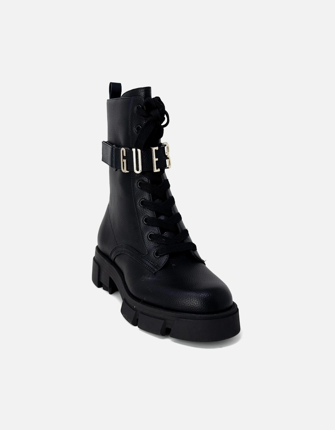 Black FL5GUCFAB21 LaceUp Boots Women