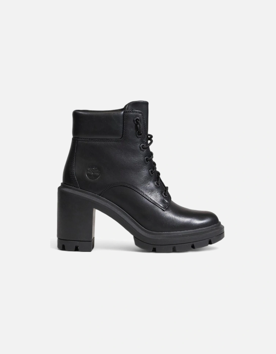 Plain Black Leather Ankle Boots with Synthetic Sole Women, 4 of 3