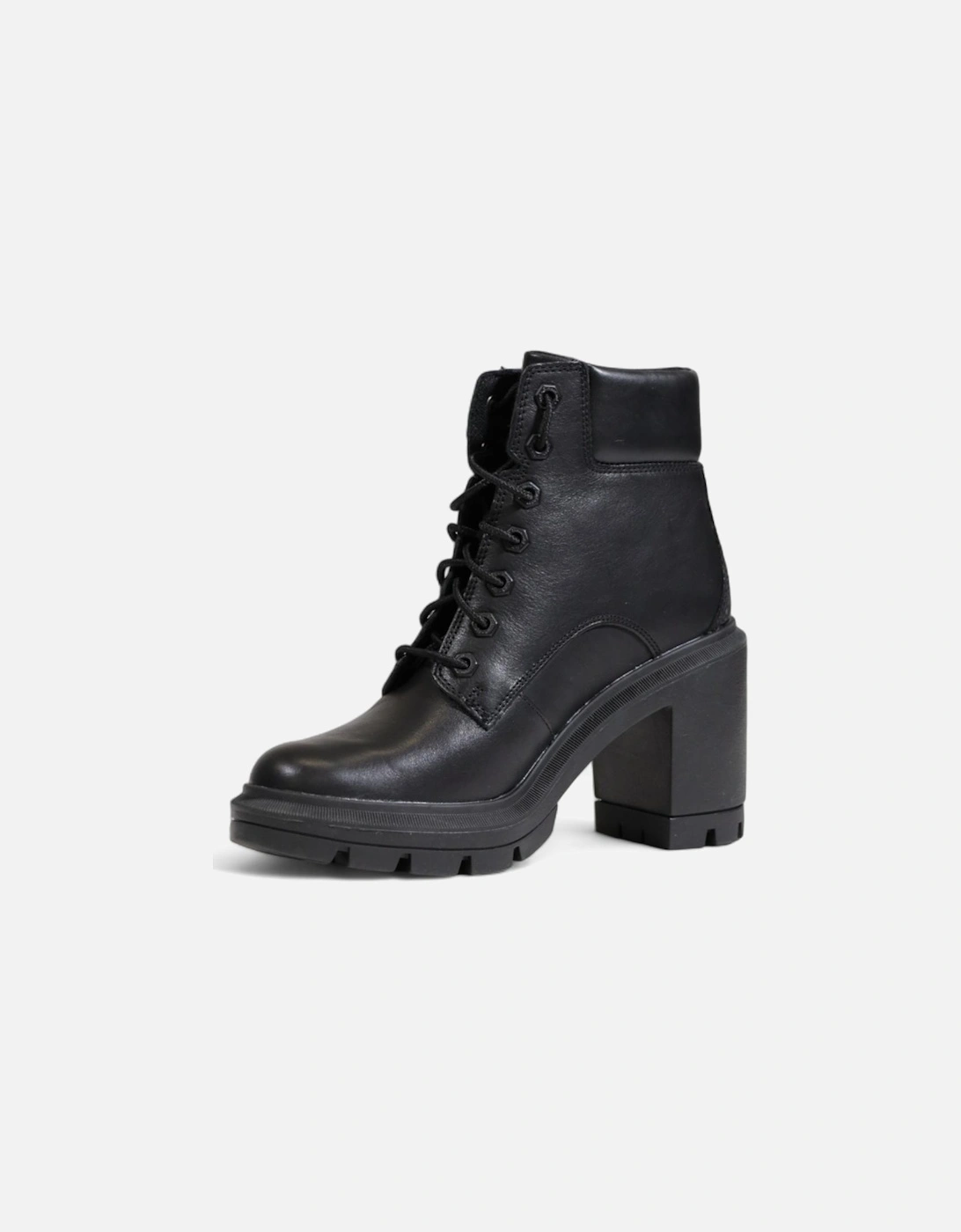 Plain Black Leather Ankle Boots with Synthetic Sole Women