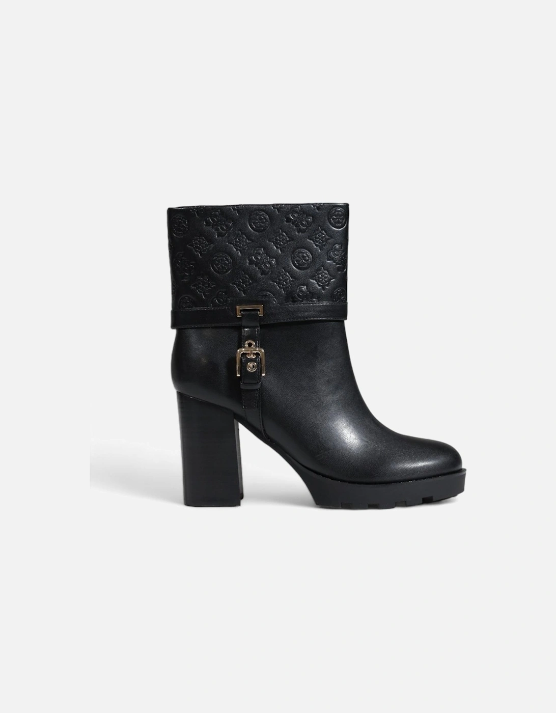 Womens Guess Womens Emmitt Bootie Black Leather Ankle Boots - Size: 8