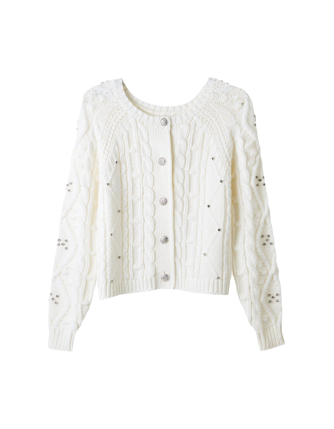 Robyn Embellished Multi-Way Knit - Cream