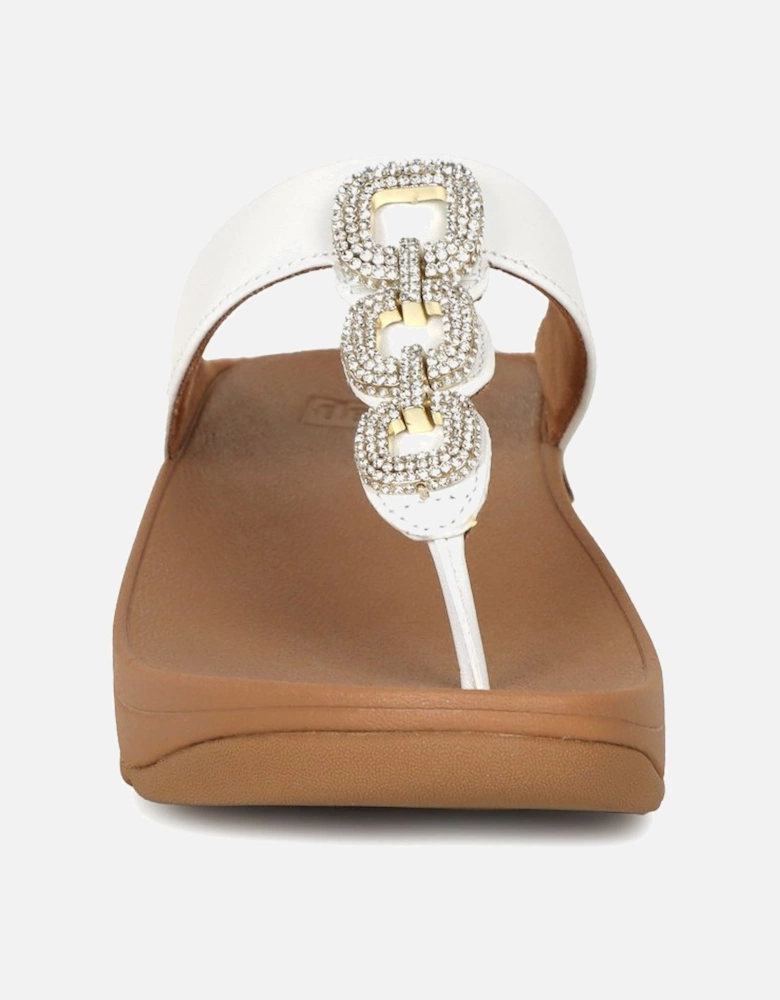 Fino Crystal Chain Womens Toe Post Sandals