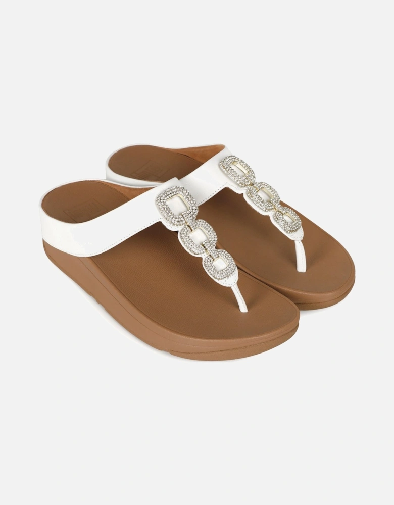 Fino Crystal Chain Womens Toe Post Sandals