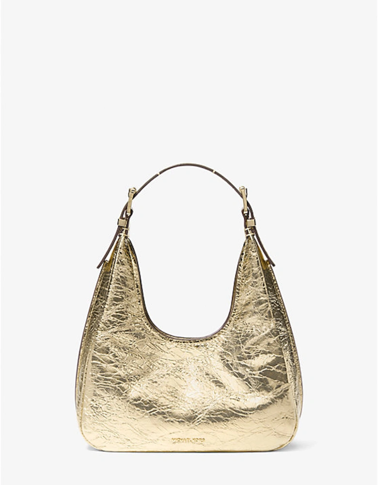 Nolita Small Metallic Crackled Leather Hobo Shoulder Bag