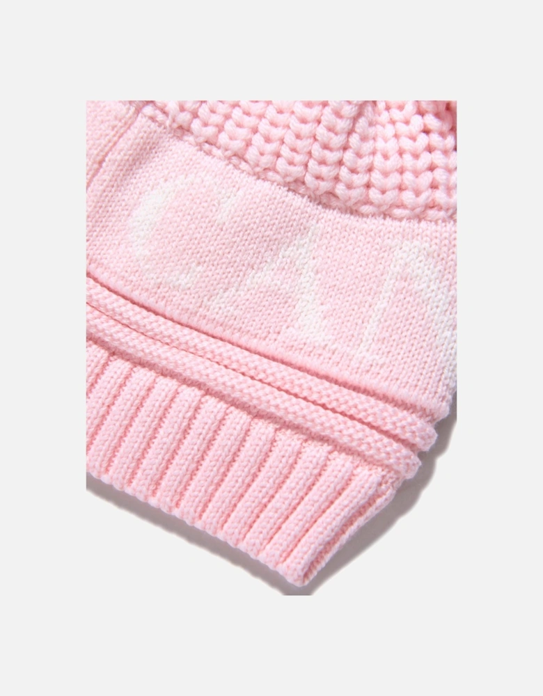 Kids Double Pom Hat Pink