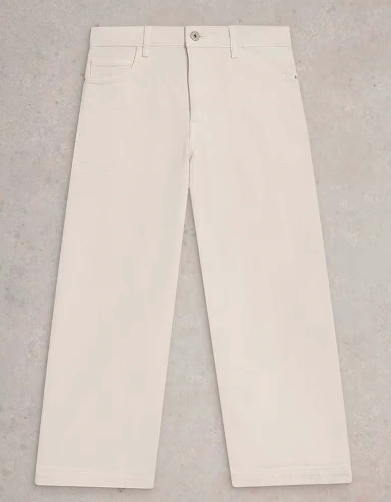 Women's Tia Wide Leg Crop Jean Regular Natural White