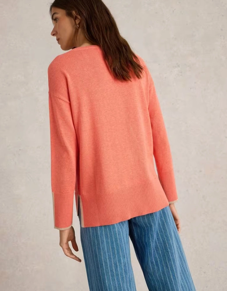 Women's Olive Jumper Mid Coral