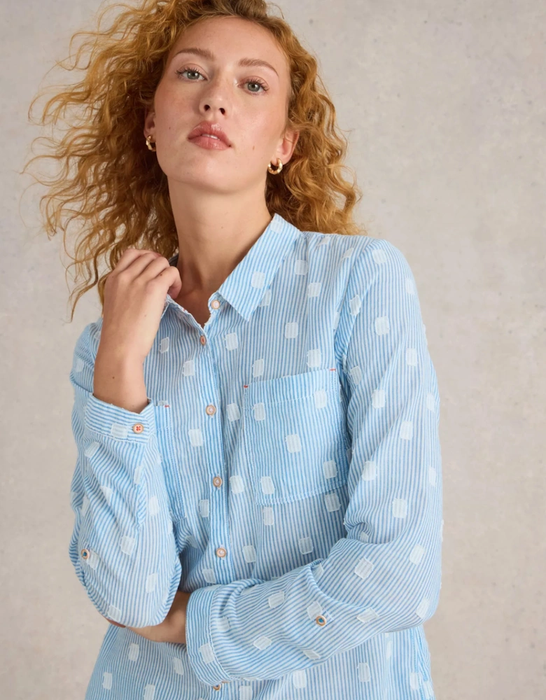 Women's Sophie Organic Cotton Shirt Blue Multi