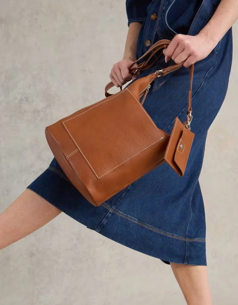 Fern Leather Crossbody Mid Tan