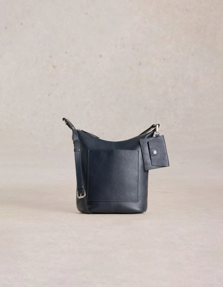 Fern Leather Crossbody French Navy