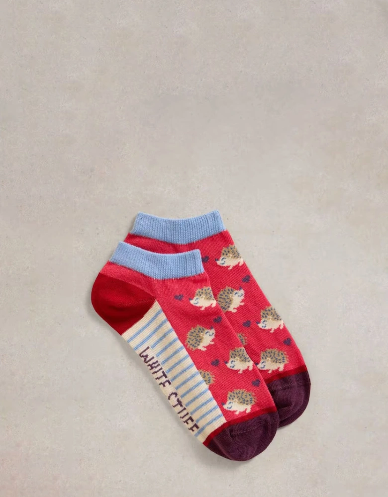 Women's Hedgehog Trainer Sock Red Multi