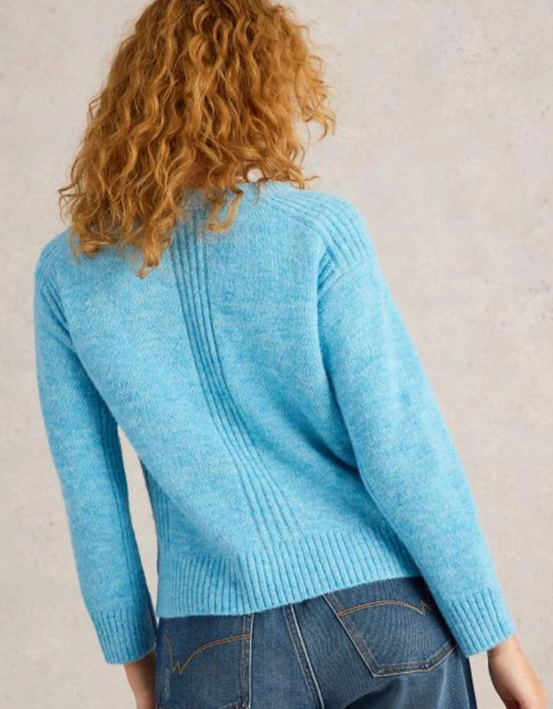 Women's Fluffy Boxy Jumper Bright Blue