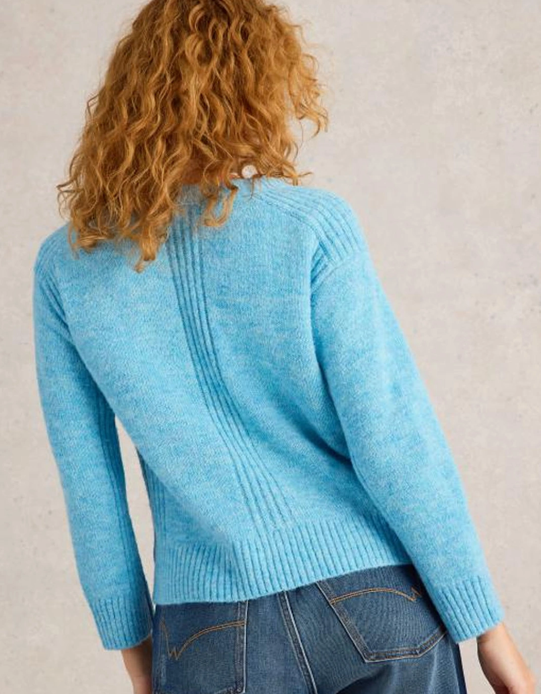 Women's Fluffy Boxy Jumper Bright Blue