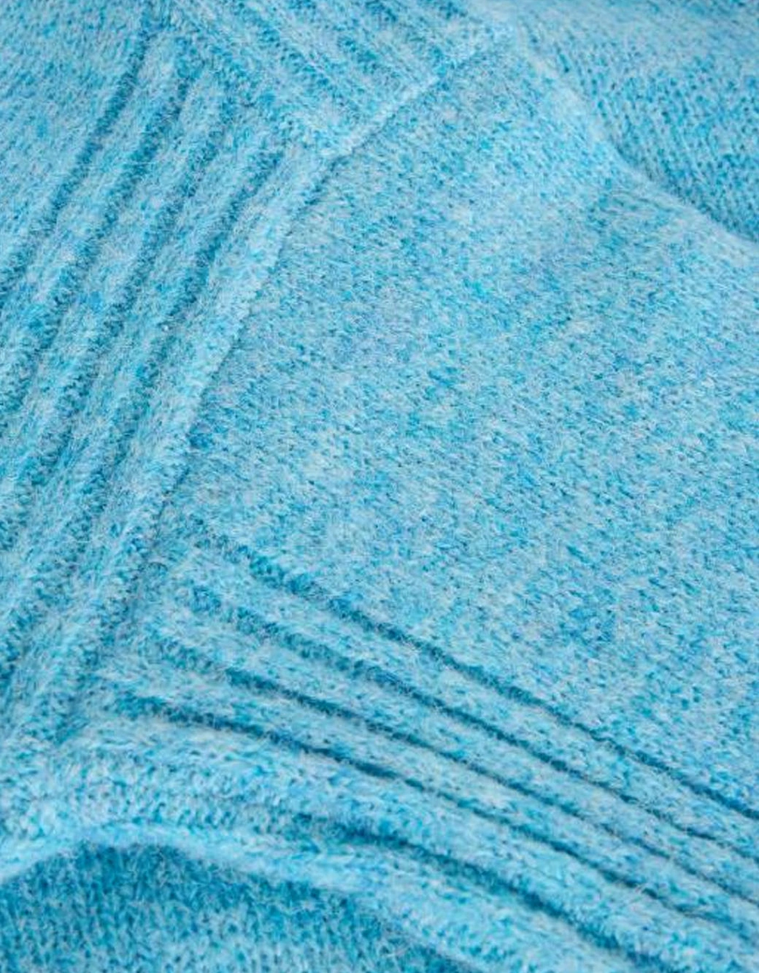 Women's Fluffy Boxy Jumper Bright Blue