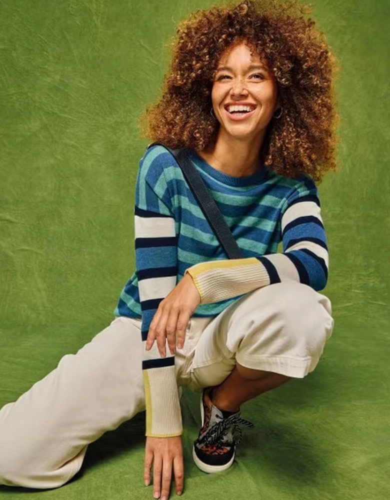 Women's Olive Stripe Jumper Blue Multi