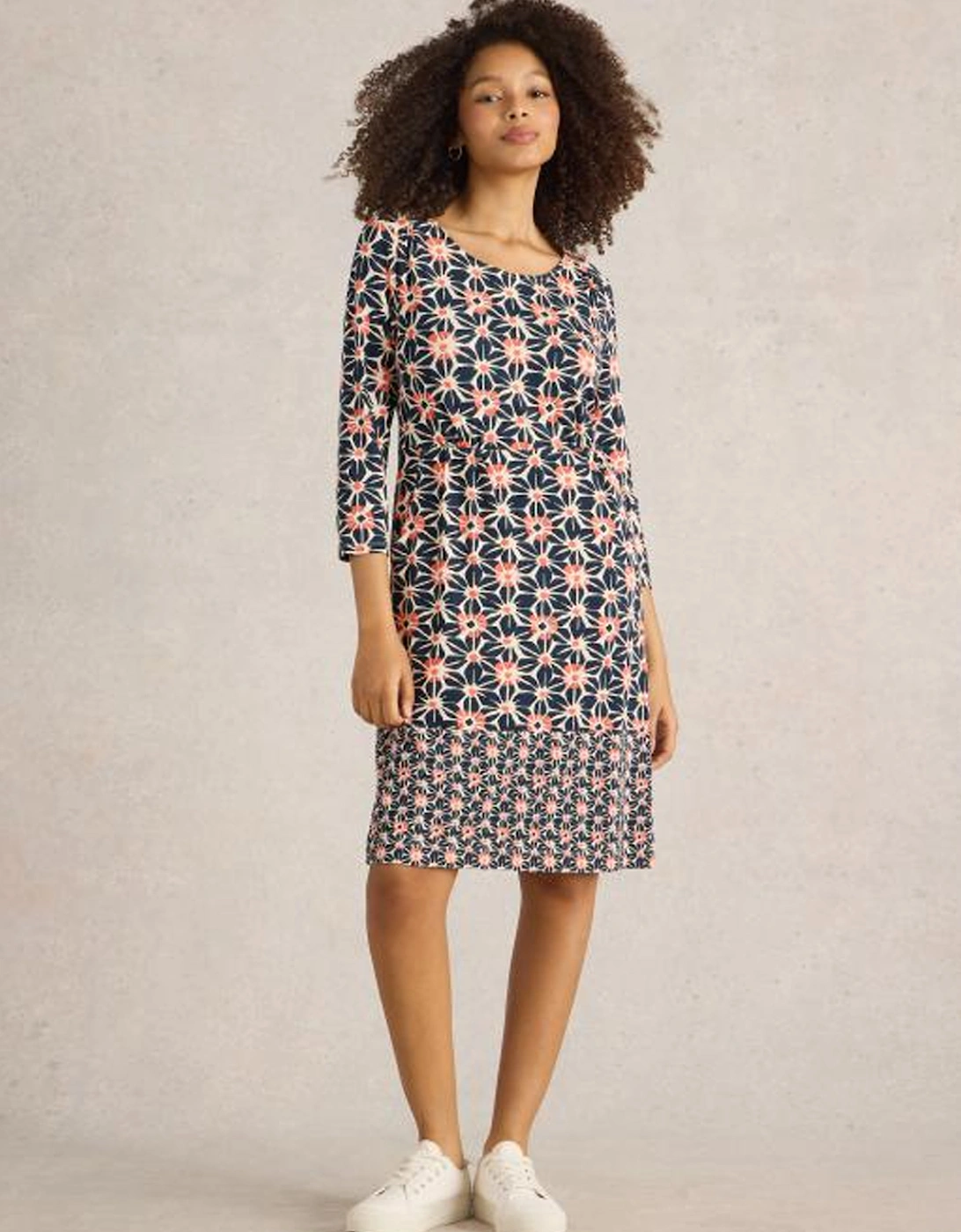 Women's Tallie Jersey Dress Regular Navy Print, 6 of 5