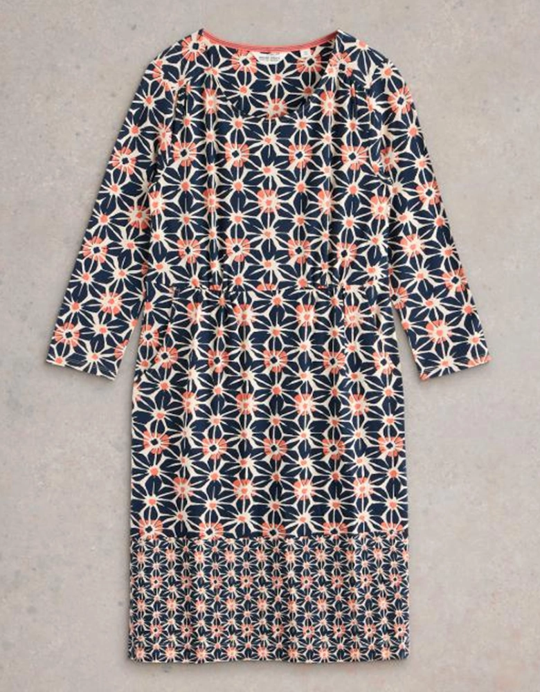 Women's Tallie Jersey Dress Regular Navy Print