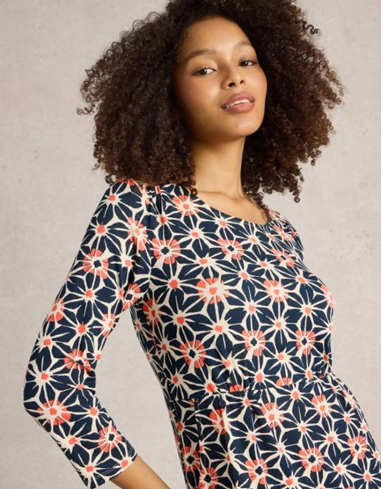 Women's Tallie Jersey Dress Regular Navy Print