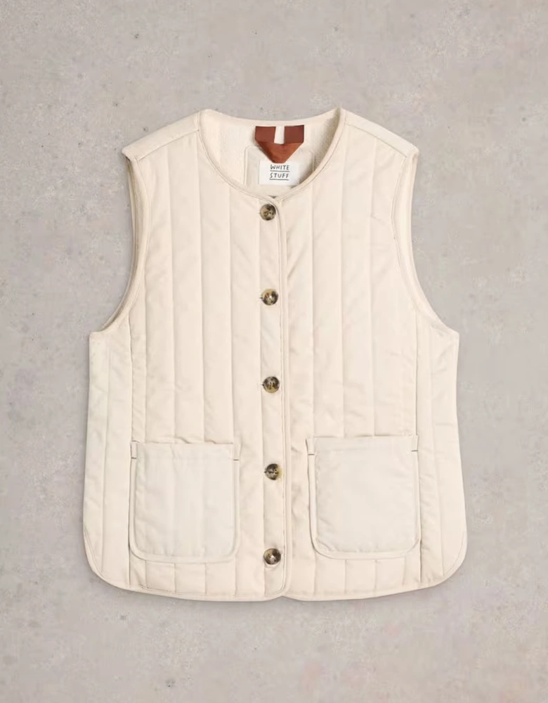 Women's Emma Quilted Gilet Natural White