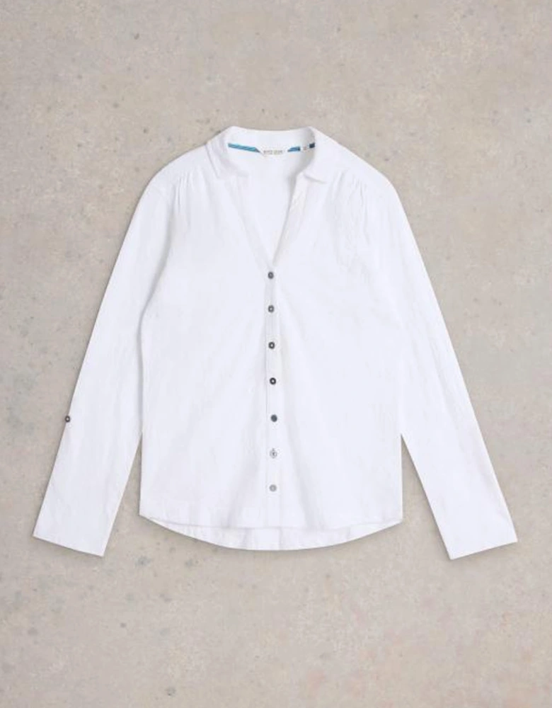 Women's Annie Broderie Jersey Shirt Brilliant White