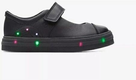 Flare Shine girls school shoe in Black Leather