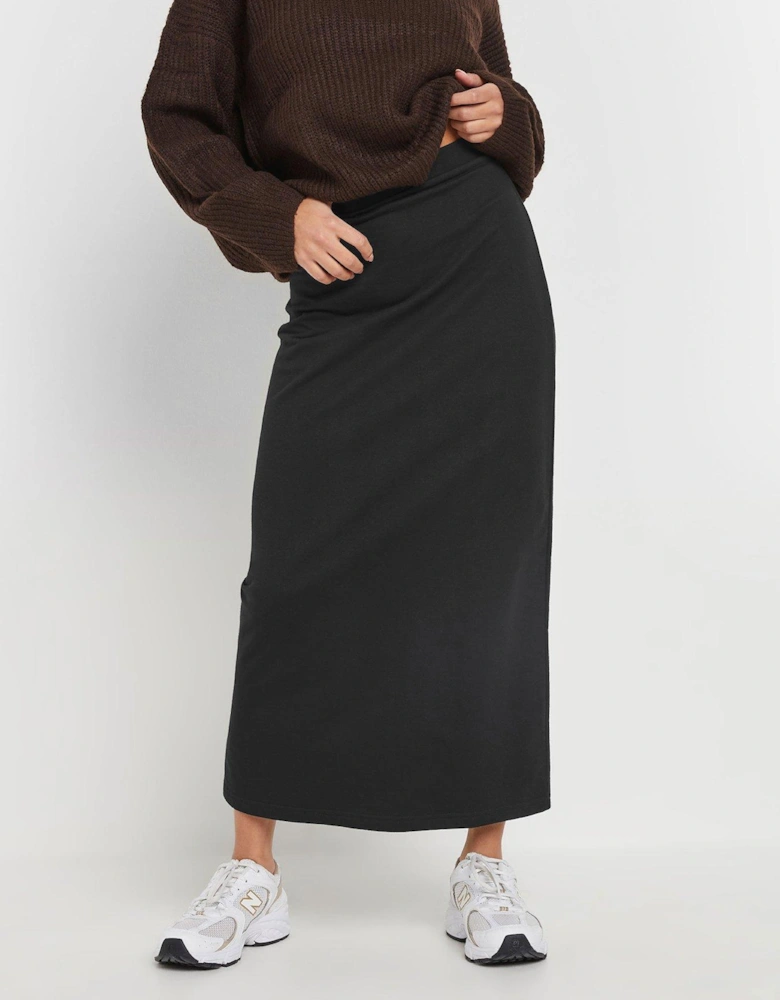 Petite Sweat Maxi Skirt - Black