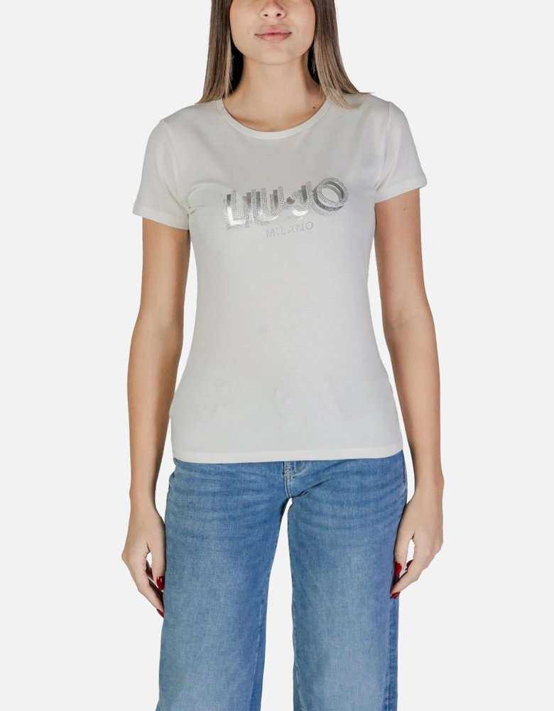 Short Sleeve Round Neck T-shirt Women - White Shirts