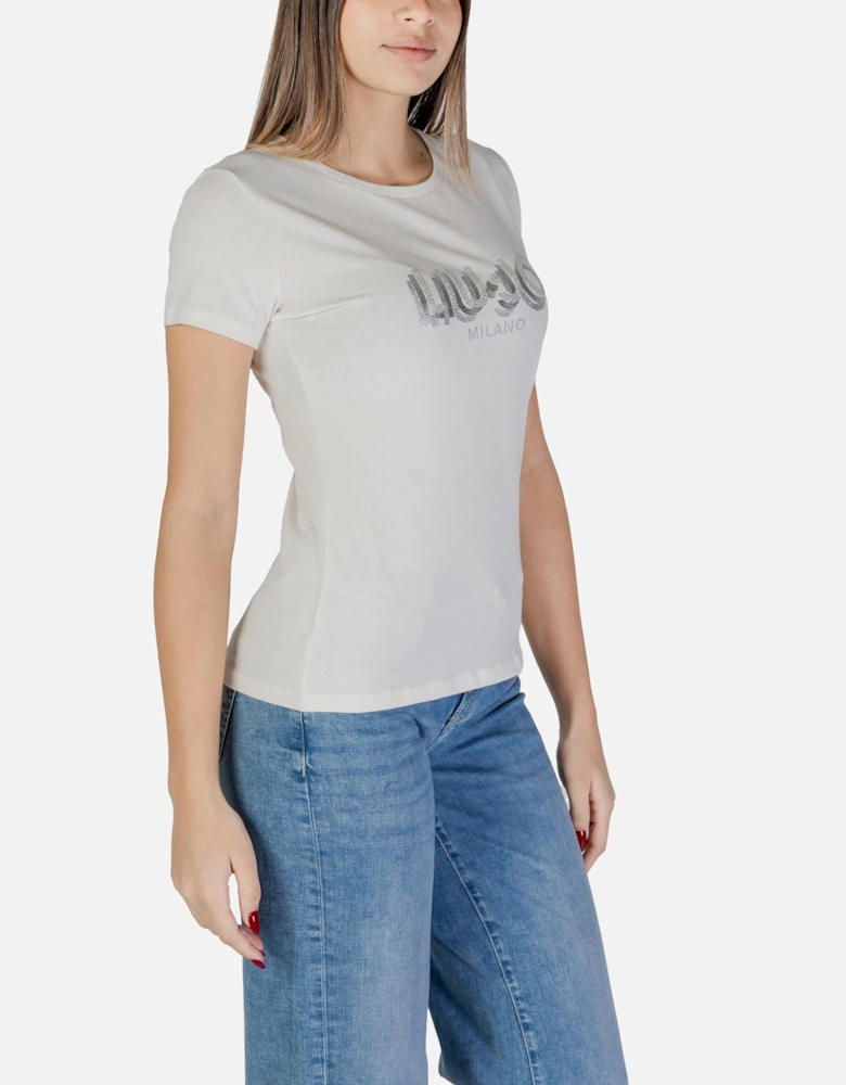 Short Sleeve Round Neck T-shirt Women - White Shirts