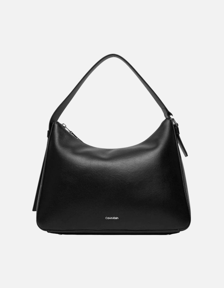 Plain Handbag with Zip Fastening Women - Black Bags