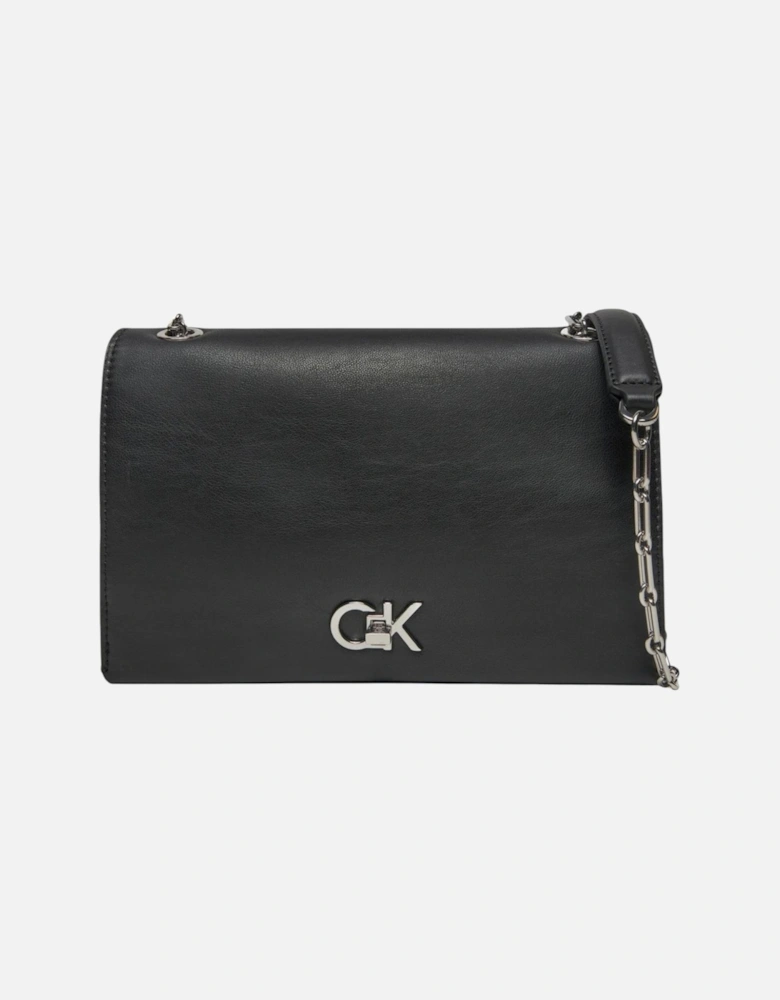 Shoulder Bag with Clip Fastening Women - Black