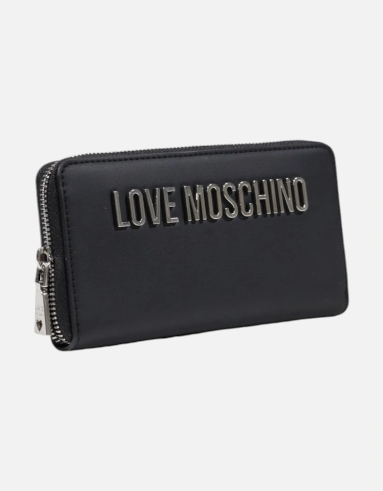 Zip Fastening Polyurethane Wallet Women - Grey