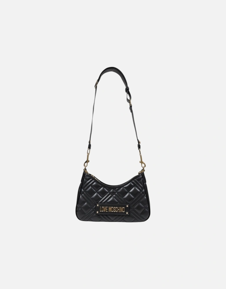 Zip Fastening Plain Pattern Bag Women - Black