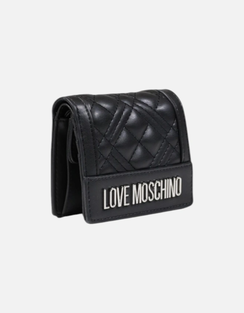 Clip Fastening Polyurethane Wallet Women - Black