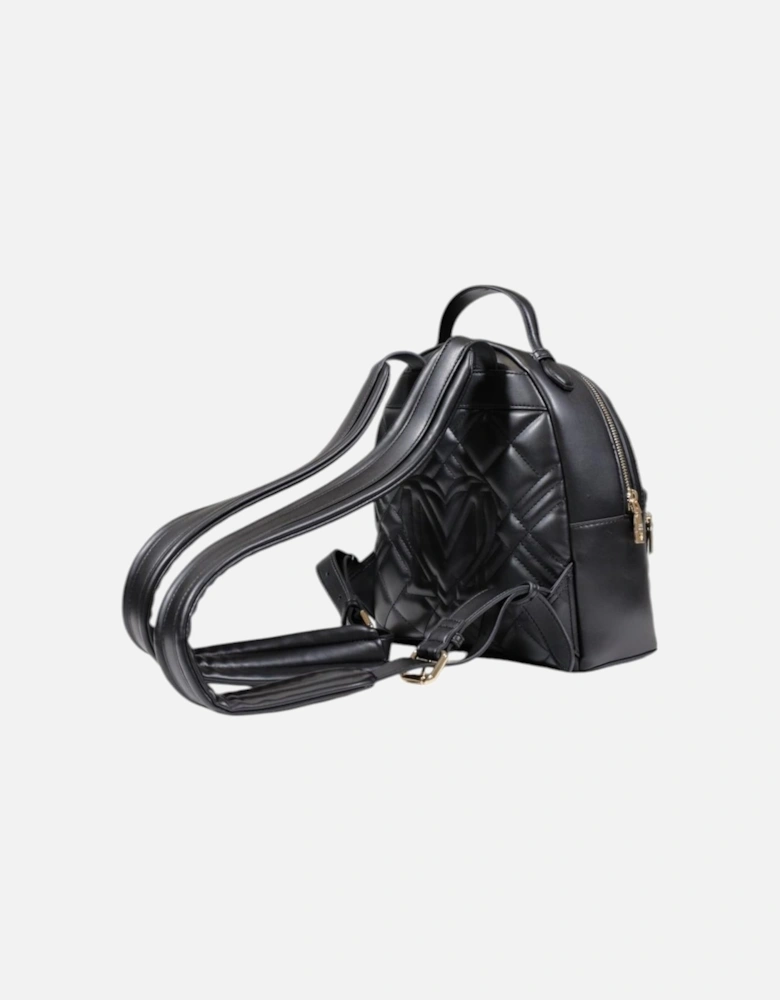 Rucksack with Zip and Zip Pockets Women - Black Bags