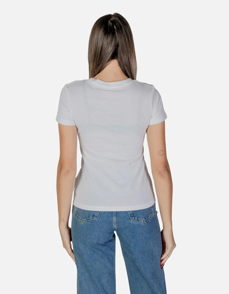 Round Neck Short Sleeve Cotton T-Shirt Women - White Shirts