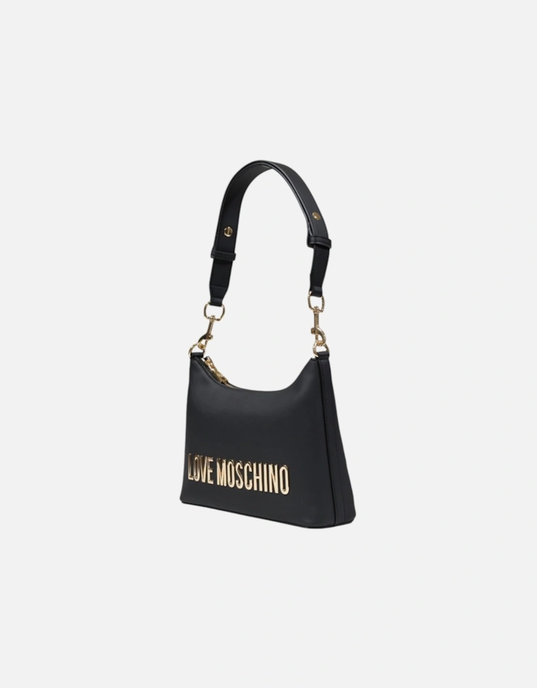 Printed Shoulder Bag with Zip Fastening Women - Black