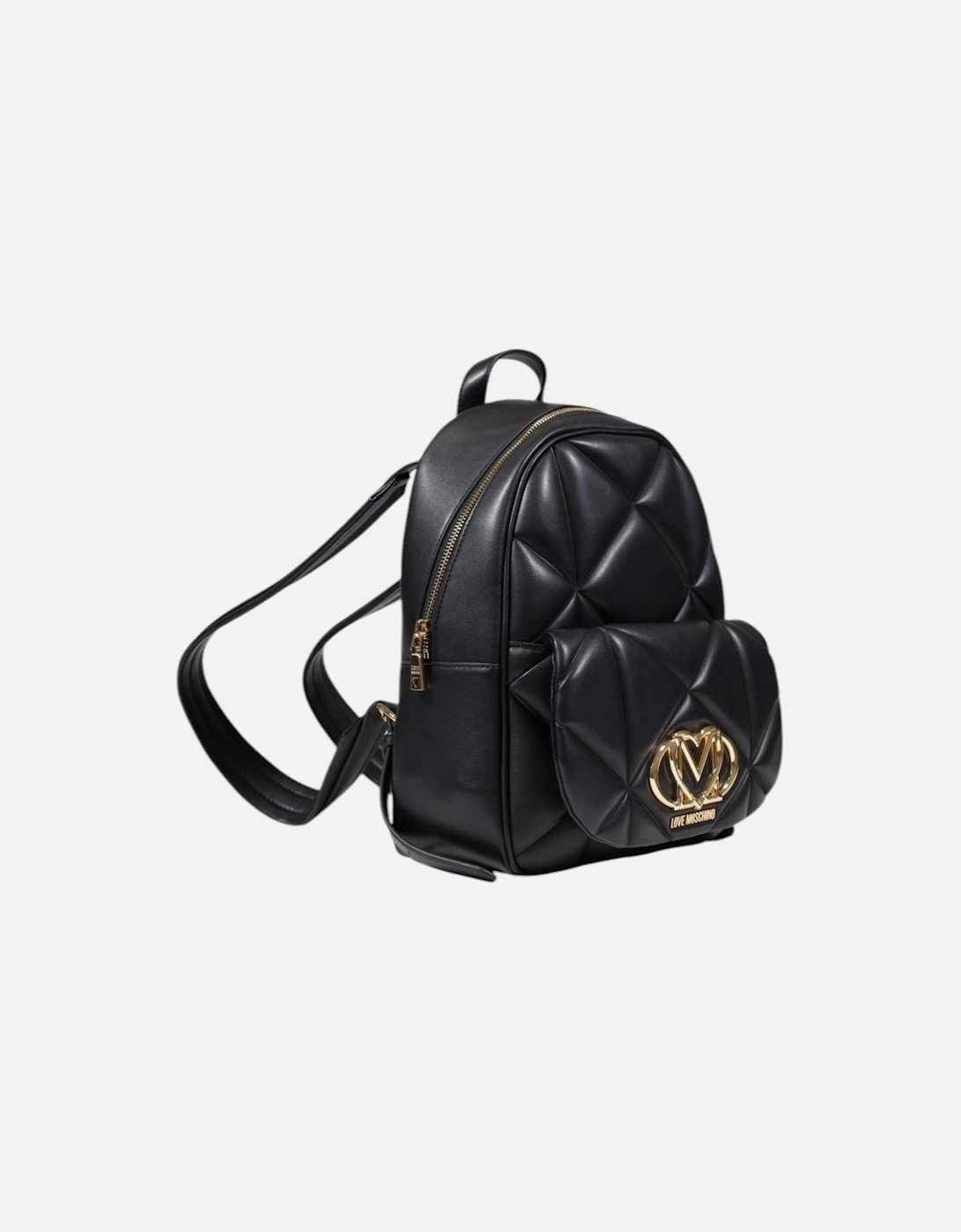 Plain Zip Fastening Rucksack Women - Black Bags