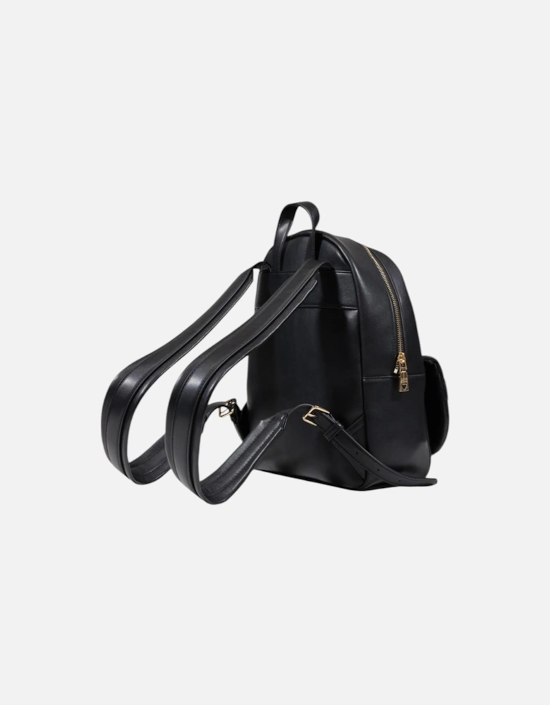 Plain Zip Fastening Rucksack Women - Black Bags