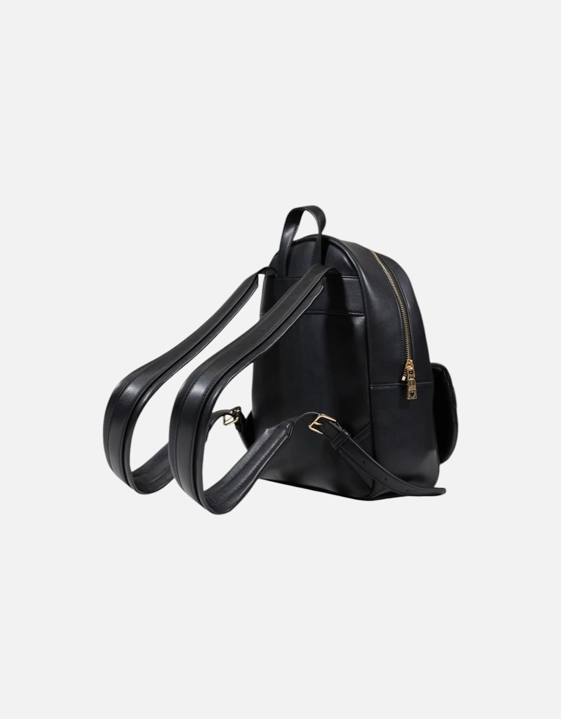 Plain Zip Fastening Rucksack Women - Black Bags