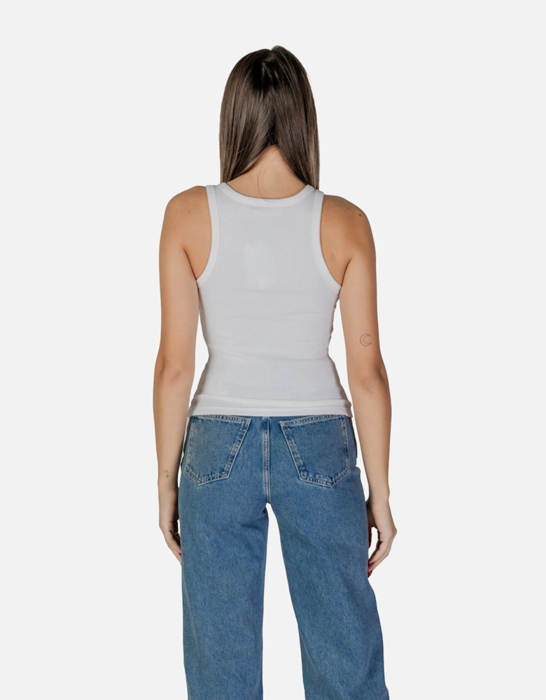 Sleeveless Round Neck Tank Top Women - White