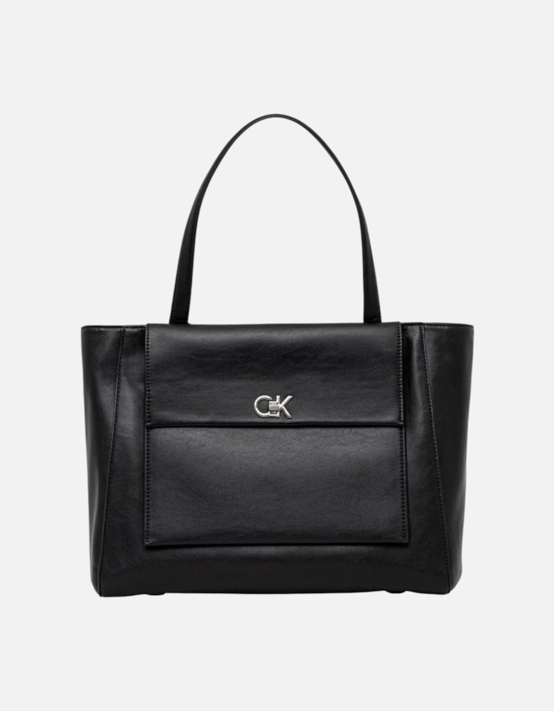 Plain Handbag with Zip Fastening Women - Black Bags