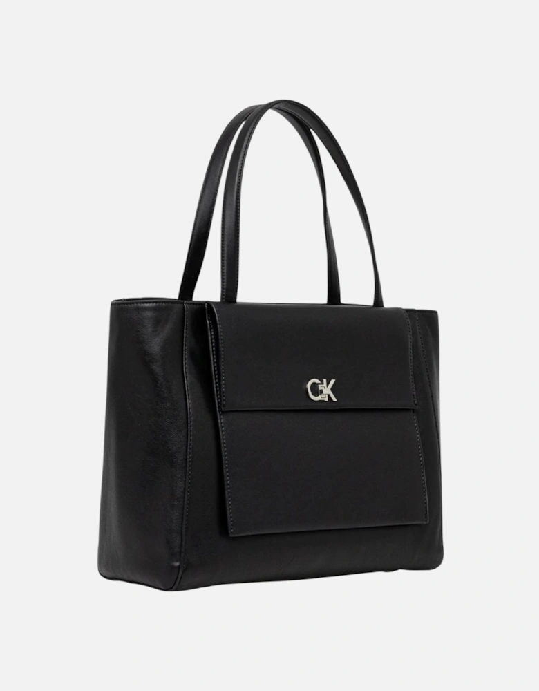 Plain Handbag with Zip Fastening Women - Black Bags