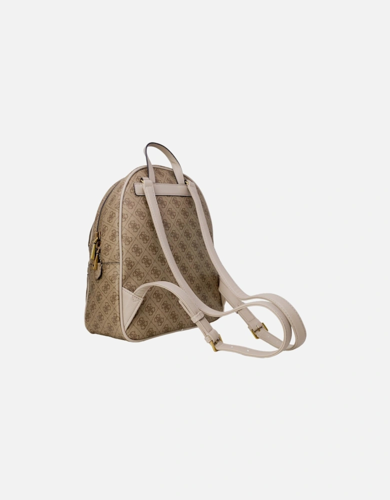 Printed Rucksack with Zip and Front Pockets Women - Brown Bags