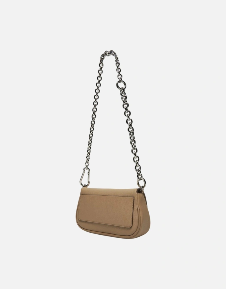 Plain Shoulder Bag with Clip Fastening Women - Beige