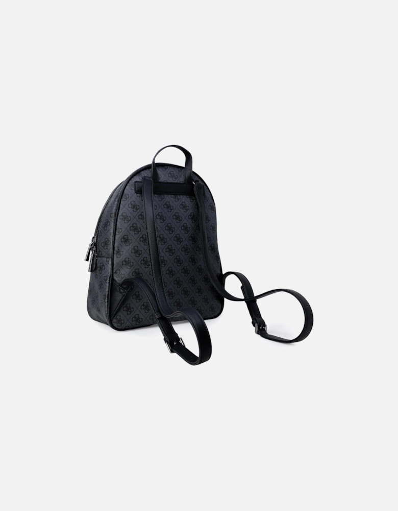 Printed Polyurethane Bag with Zip and Pockets Women - Grey