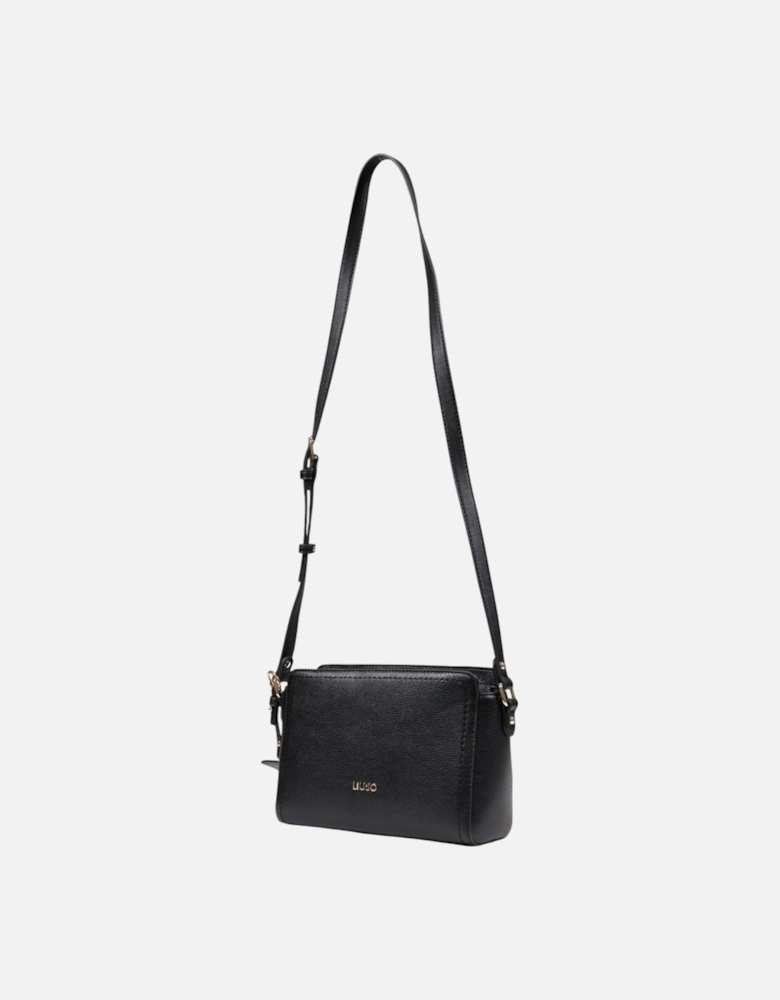 Zip Fastening Polyurethane Bag Women - Black